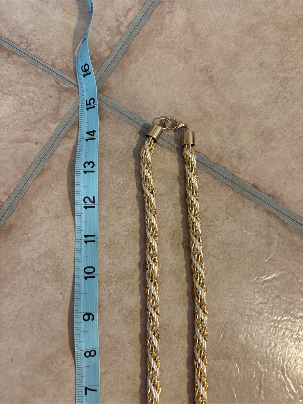 Gold Two-Tone Rope Chain Necklace - Picture 3 of 3